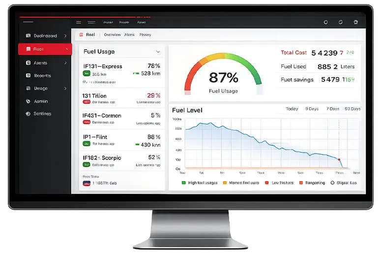 Fleet fuel monitoring dashboard for commercial vehicle management